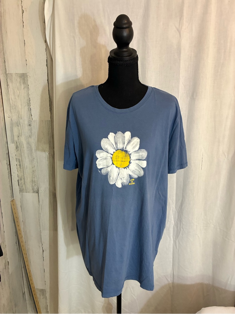 Life Is Good Blue Daisy Graphic Tee